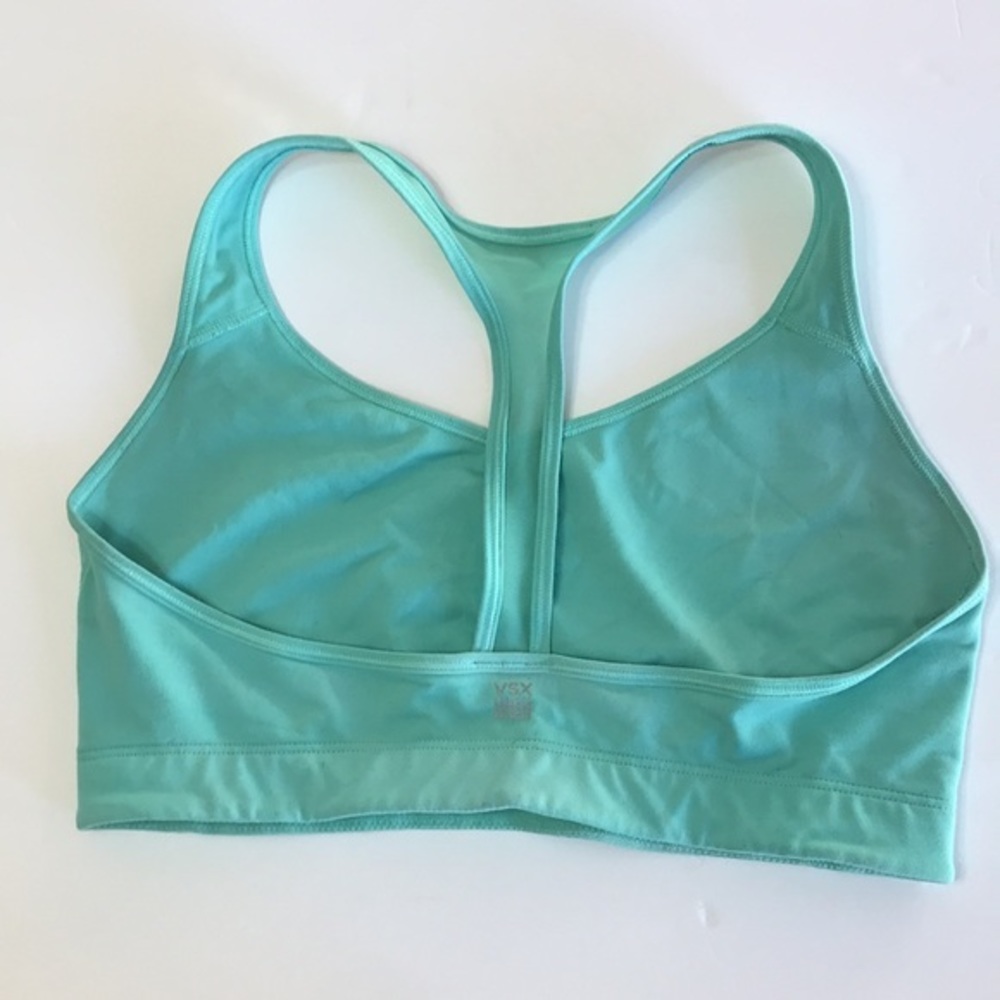 VICTORIA’S SECRET VSX sports bra size Large, race back mesh style, mint green‎ - Picture 4 of 5